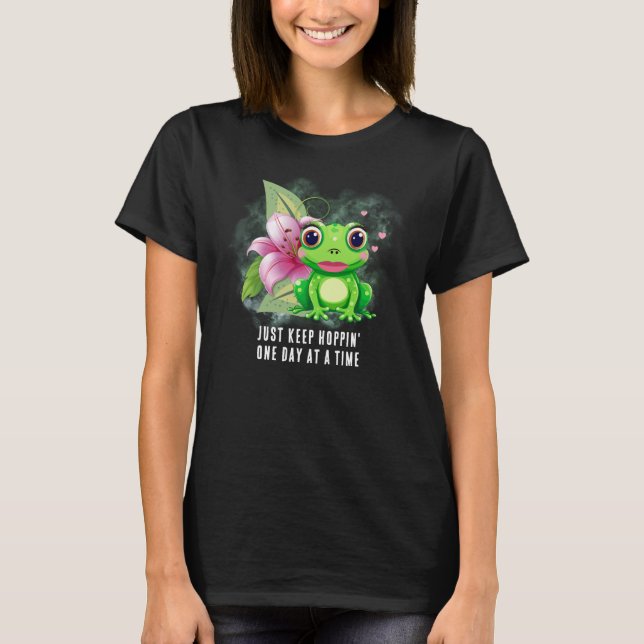 Behalt Hoppin' farbenfroher Frosch Erwachsener T - T-Shirt (Vorderseite)