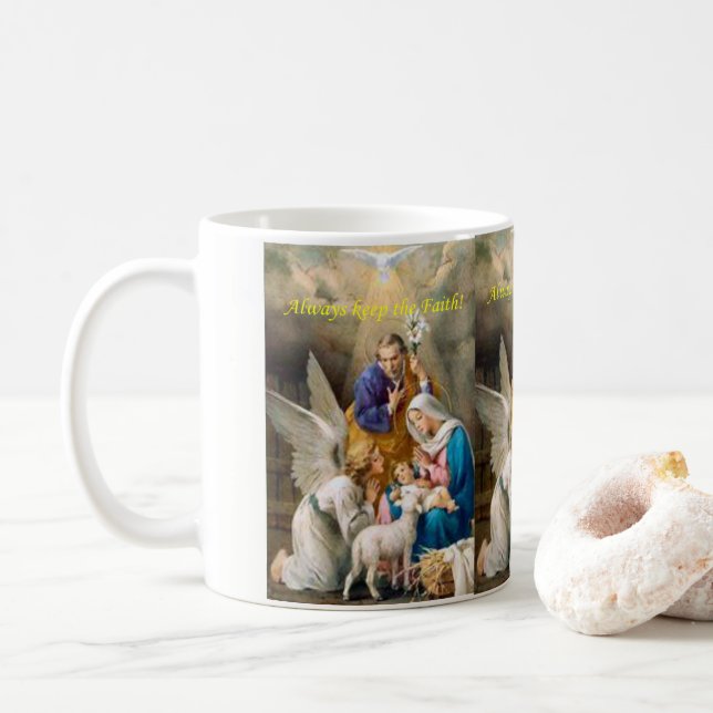 Behalt immer den Glauben, Jesus Tasse (Mit Donut)