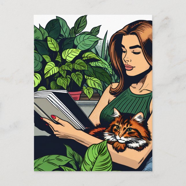 Behalt in Touch | Frauen lesen Postkarte (Vorderseite)