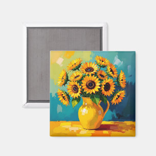 Behalt in Touch   Gelbe Sonnenblumen Magnet