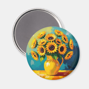 Behalt in Touch Gelbe Sonnenblumen Magnet