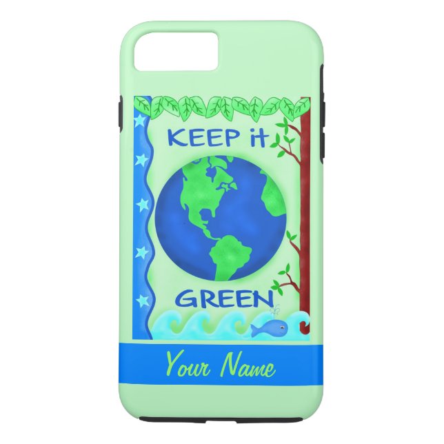 Behalt It Green Rett Earth Environment Art Custom Case-Mate iPhone Hülle (Rückseite)