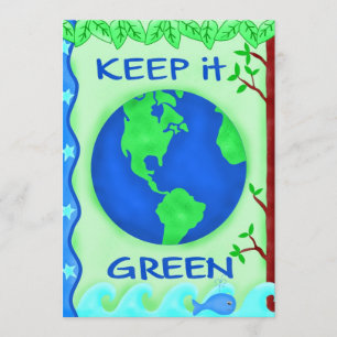 Behalt It Green Rett Earth Environment Art Einladung
