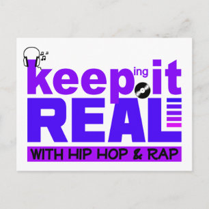 Behalt It Real mit Hip Hop & Rap Postcard Postkarte