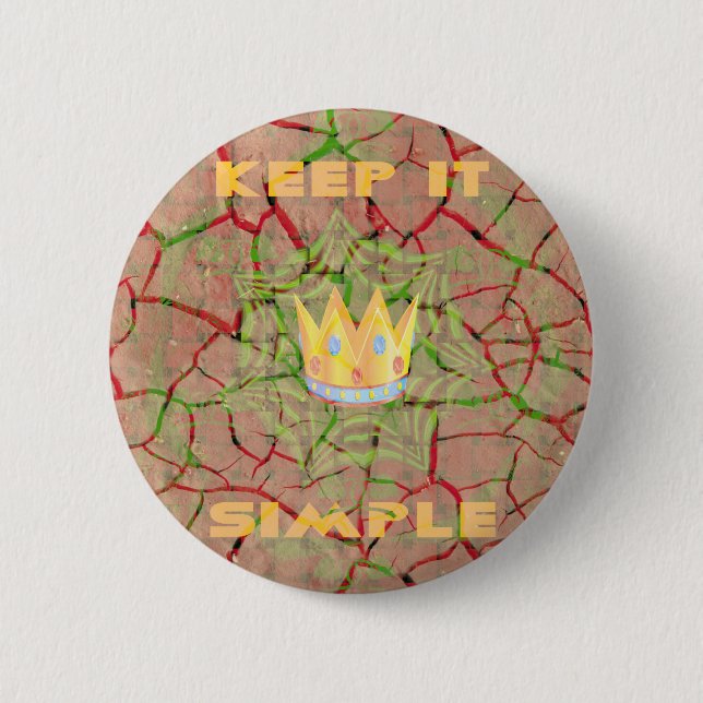 Behalt It Simple: Cracked Earth Royal Clarity Art Button (Vorderseite)