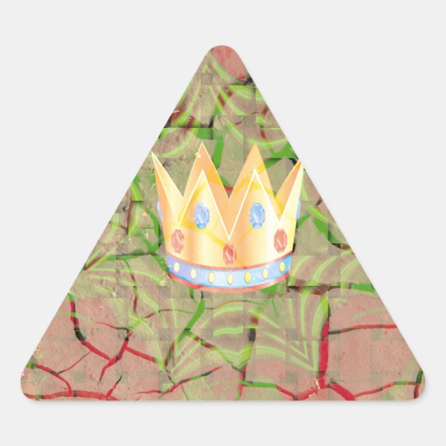 Behalt It Simple: Cracked Earth Royal Clarity Art Dreieckiger Aufkleber (Vorderseite)