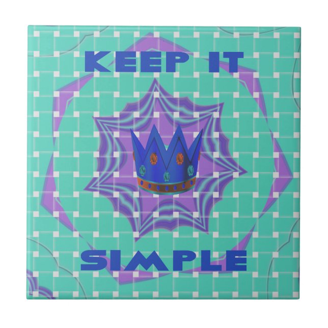 Behalt It Simple: The Royal Clarity Pattern Art Fliese (Vorderseite)