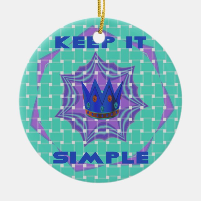 Behalt It Simple: The Royal Clarity Pattern Art Keramik Ornament (Vorne)