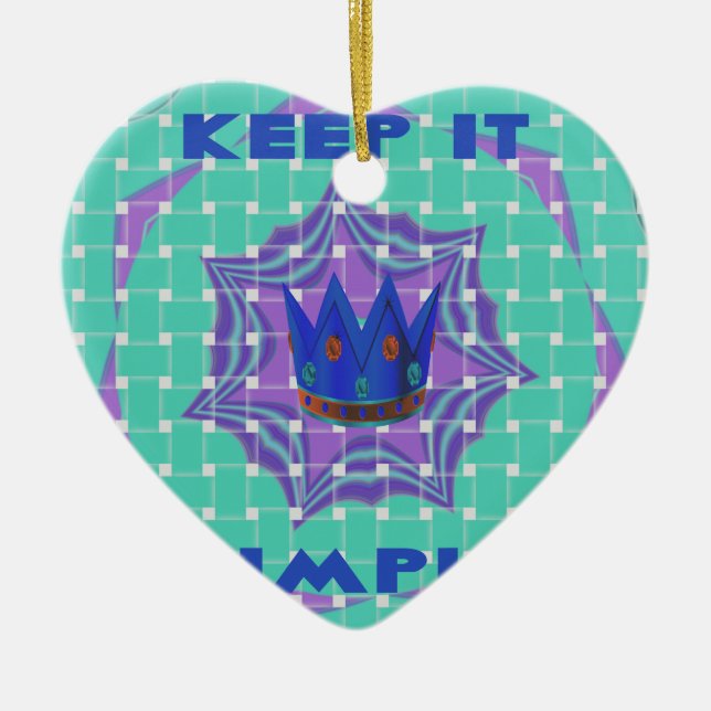 Behalt It Simple: The Royal Clarity Pattern Art Keramik Ornament (Vorne)