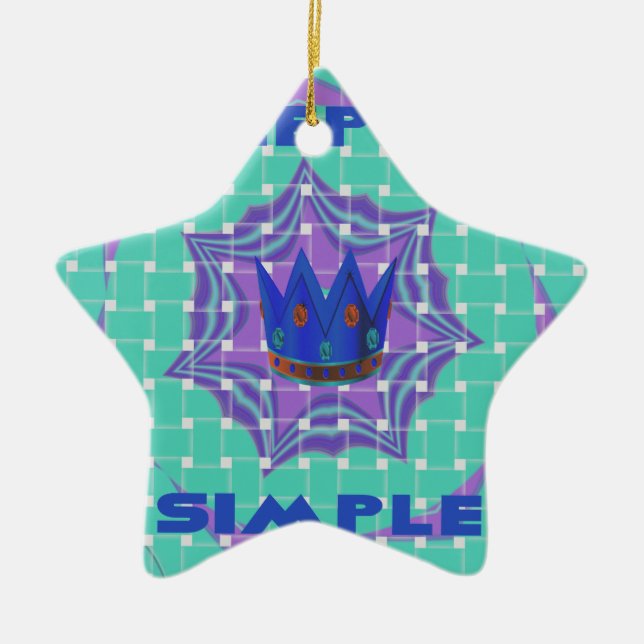 Behalt It Simple: The Royal Clarity Pattern Art Keramik Ornament (Vorne)