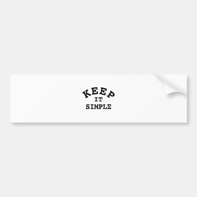 Behalt It Simple Typografy Autoaufkleber (Vorne)