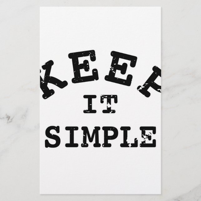 Behalt It Simple Typografy Briefpapier (Vorderseite)