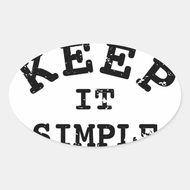 Behalt It Simple Typografy Ovaler Aufkleber (Vorderseite)