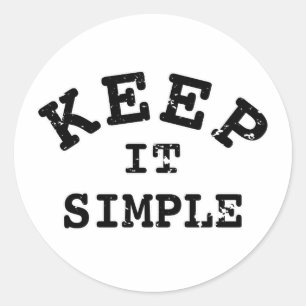 Behalt It Simple Typografy Runder Aufkleber