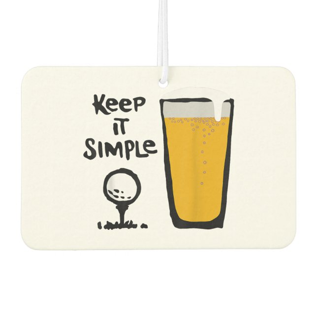 Behalt It Simples Funny Golf Beer Autolufterfrischer (Vorderseite)