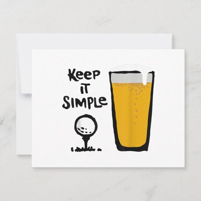 Behalt It Simples Funny Golf Beer Einladung (Vorderseite)