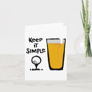 Behalt It Simples Funny Golf Beer Karte