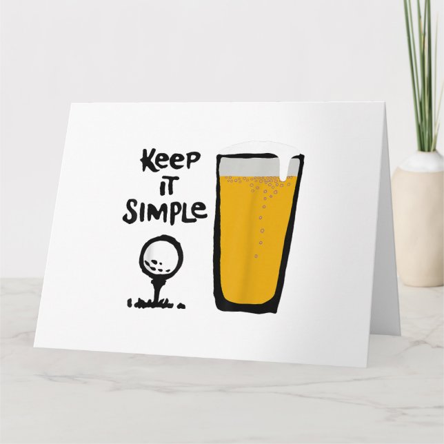 Behalt It Simples Funny Golf Beer Karte (Vorderseite)