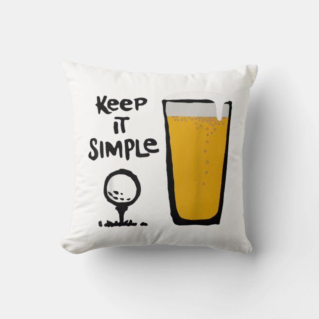 Behalt It Simples Funny Golf Beer Kissen (Vorderseite)