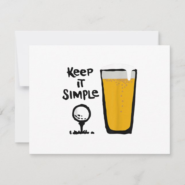 Behalt It Simples Funny Golf Beer RSVP Karte (Vorderseite)