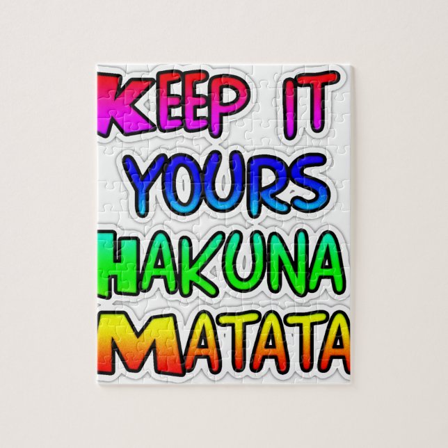 Behalt It Yours Hakuna Matata Art Print Puzzle (Vertikal)