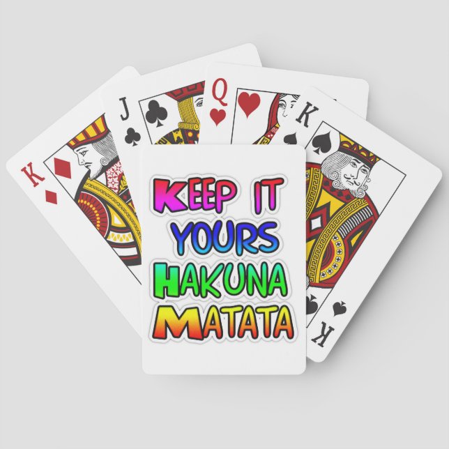 Behalt It Yours Hakuna Matata Art Print Spielkarten (Rückseite)