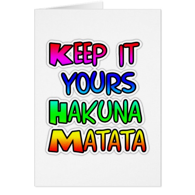 BEHALT IT YOURS Hakuna Matata Geschenke (Vorne)