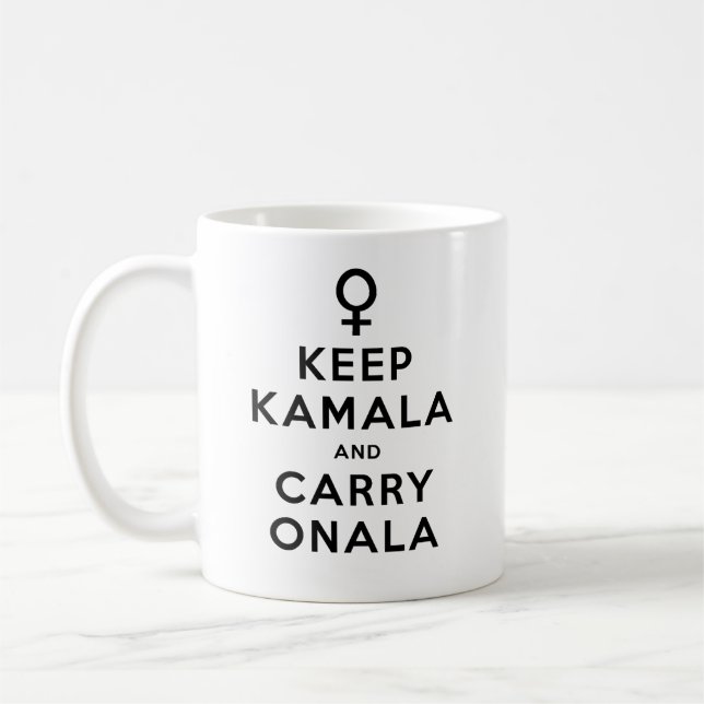 Behalt Kamala und Carry Onala Kaffeetasse (Links)