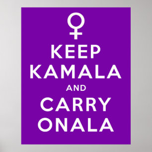 Behalt Kamala und Carry Onala Lila Background Poster