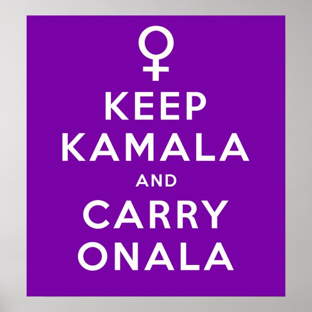 Behalt Kamala und Carry Onala Lila Background Poster (Vorne)