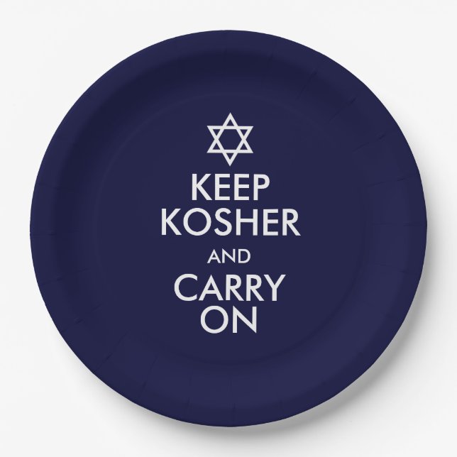 Behalt Kosher und Carry On Pappteller (Vorderseite)