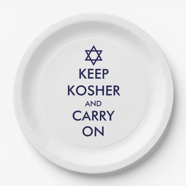 Behalt Kosher und Carry On Pappteller (Vorderseite)