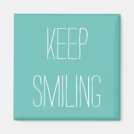 Behalt Lächeln, aquamarin weiße Magnet