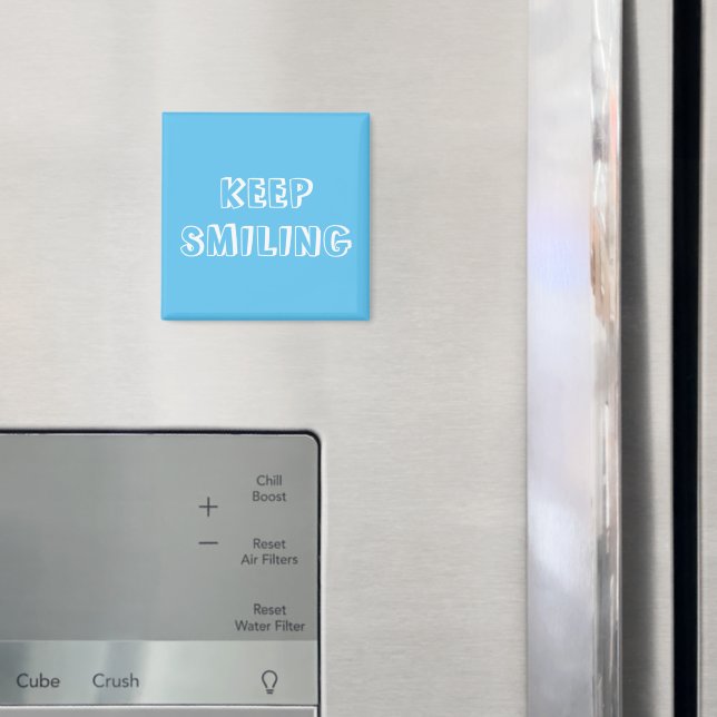 Behalt Lächeln, blauer Himmel weißer Magnet (In Situ (Kühlschrank))