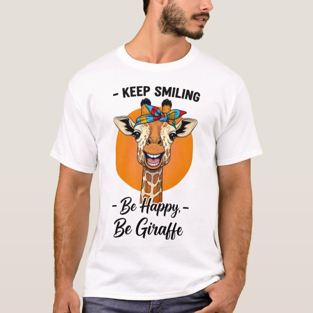 Behalt Lächeln Giraffe T-Shirt (Vorderseite)