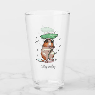 Behalt Lächeln glückliche Guinea Schweinchen genie Glas