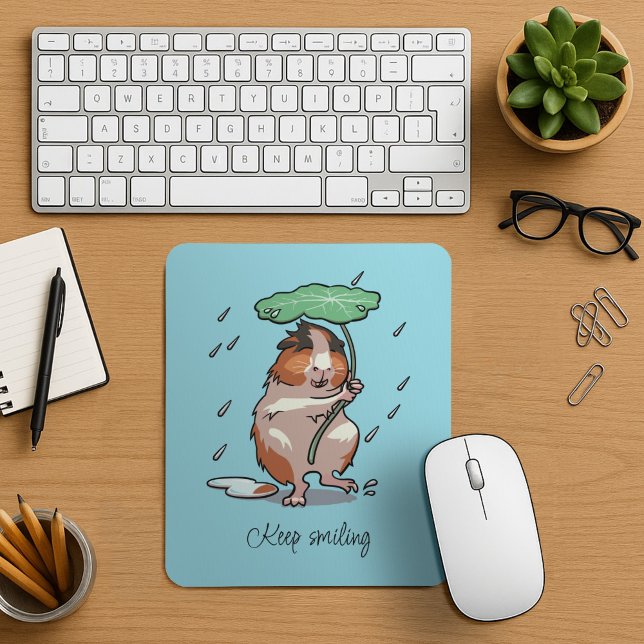 Behalt Lächeln glückliche Guinea Schweinchen genie Mousepad (Von Creator hochgeladen)