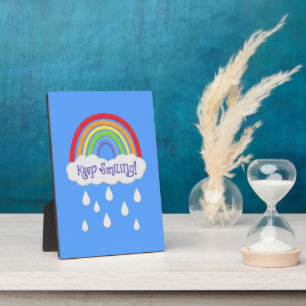 Behalt Lächeln   Imitate Felt Regenbogenwolken und Fotoplatte