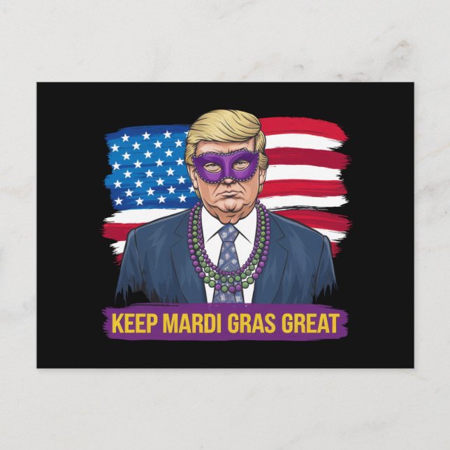 Behalt Mardi Gras Great Funny Trump Mardi Gras 202 Postkarte (Vorderseite)
