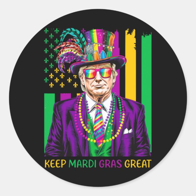Behalt Mardi Gras Great Runder Aufkleber (Vorderseite)