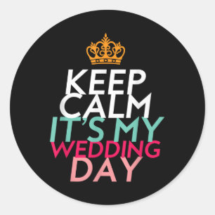 Behalt mir meinen Hochzeitstag für Braut und Bräut Runder Aufkleber