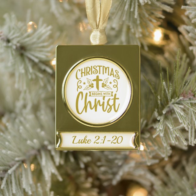 Behalt oder gestalten Sie Ihren eigenen vergoldete Banner-Ornament Gold (Baum)