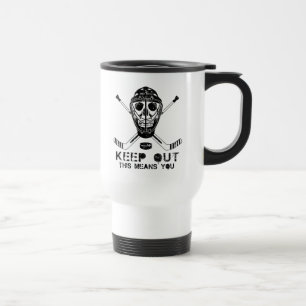 Behalt Out Hockey Goalie Skull Reisebecher
