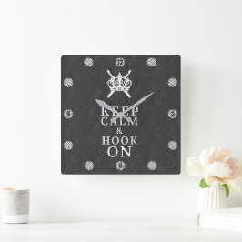 Behalt Ruhe auf dem Crochet Craft Room dunkel Quadratische Wanduhr
