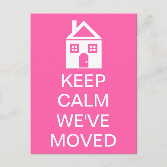 Behalt Ruhe, die wir bewegt haben Ankündigungspostkarte (Vorderseite)