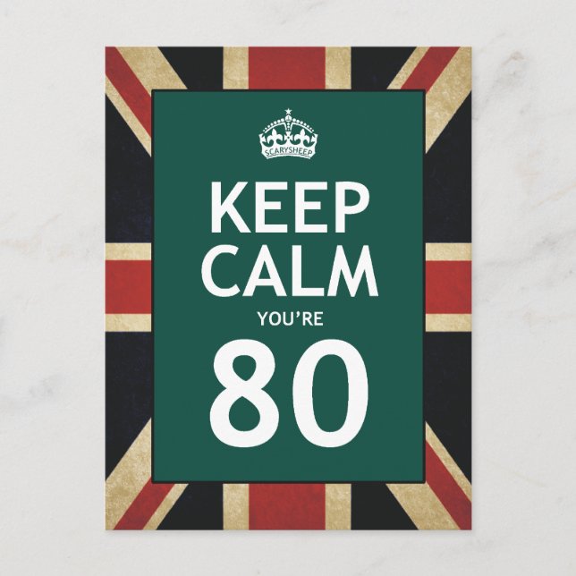 Behalt Ruhe, du bist 80 Postkarte (Vorderseite)