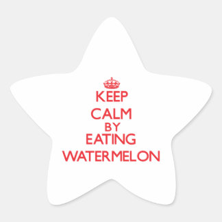 Behalt Ruhe durch Essen von Watermelon Stern-Aufkleber