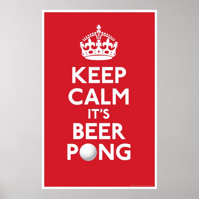 Behalt Ruhe Es Beer Pong Print Poster (Vorne)