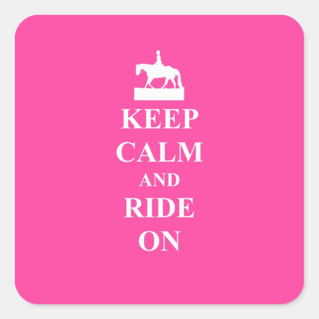 Behalt Ruhe & Fahrt auf (pink) Quadratischer Aufkleber (Vorderseite)