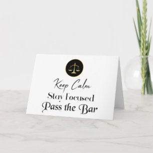 Behalt Ruhe. Fokussiert bleibe. Die Bar-Prüfung be Karte